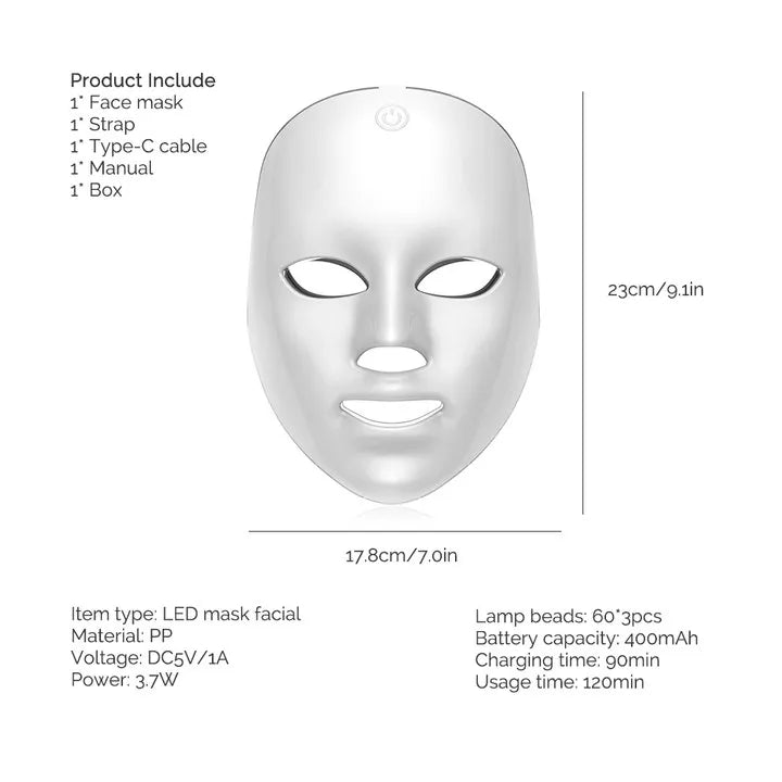 7-Color LED Light Therapy Mask